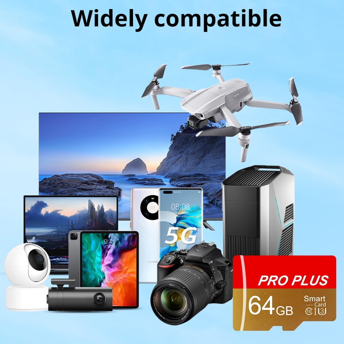 2 Pack TF Card 64GB with Adapter, High Speed Memory Card, UHS-I C10 A1 Memory TF Card for Tablet/Mobile Phone/Camera/Car Audio/Game Console (TF162 Red Gold 64GB) - Image 6