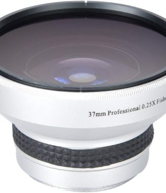 Fish Eye Lens Phone, 37mm 0.25X Super Fisheye Lens, Silver Strong Applicability Additional Lens for 37mm Caliber Camera Lenses
